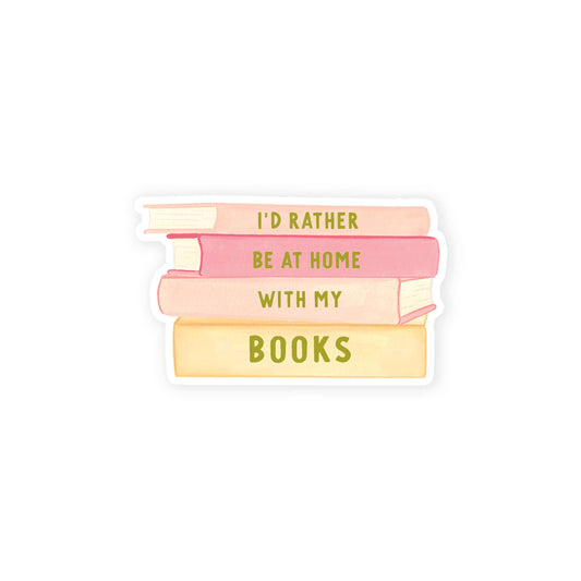 Rather Be At Home | Colorful Books Sticker