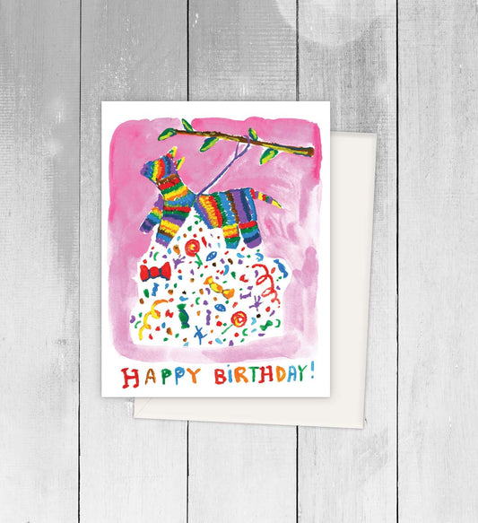 HB Broken Piñata Spanish Greeting Card