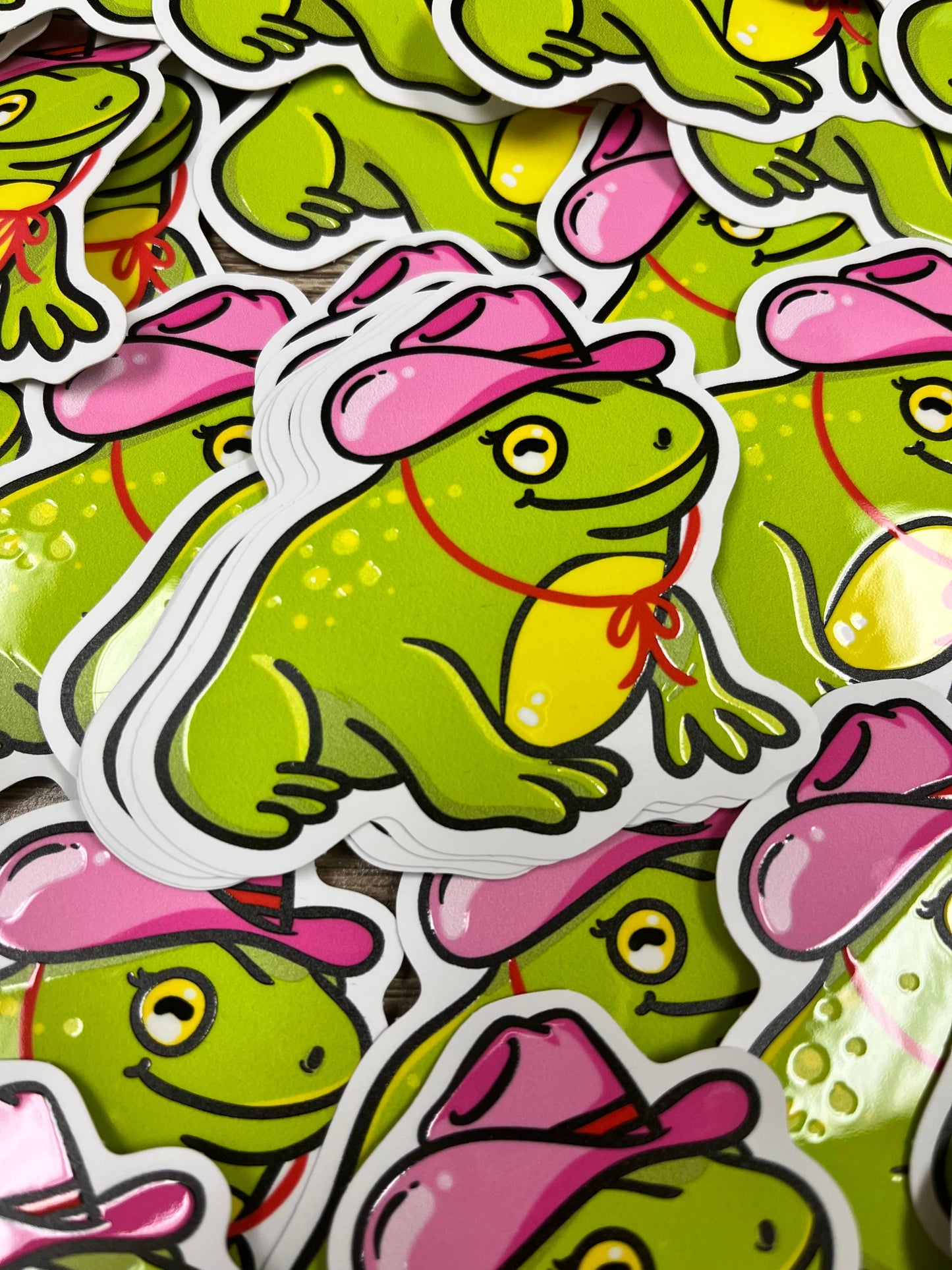 Frog Stickers Frog with Hat Vinyl Waterproof Stickers
