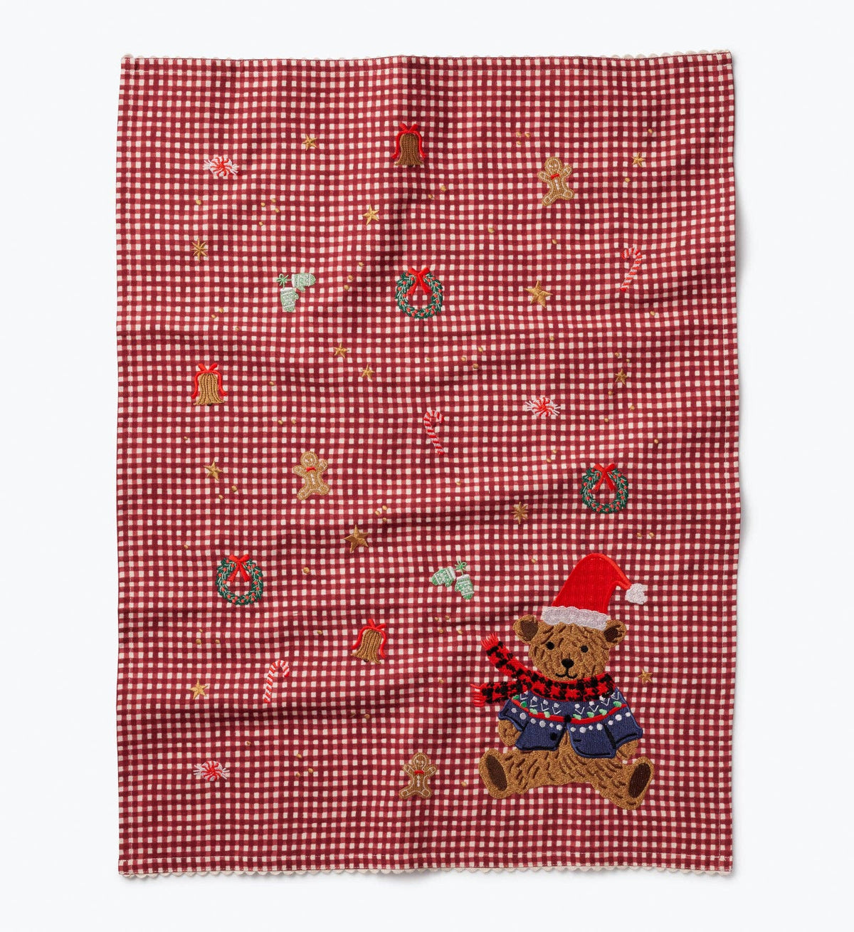 Beary Christmas Embroidered Tea Towel