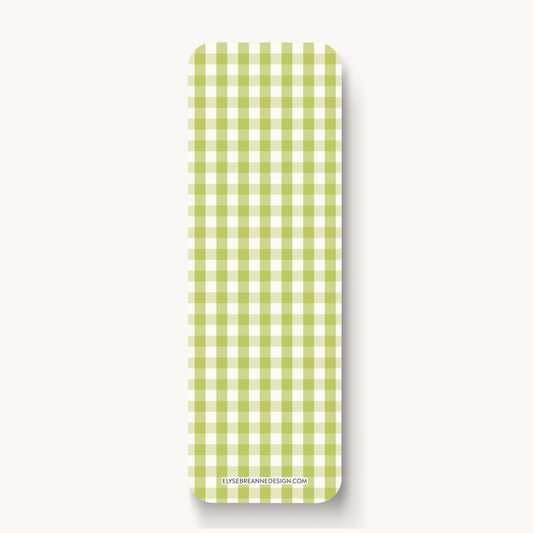Green Gingham Bookmark | Bookish & Reading
