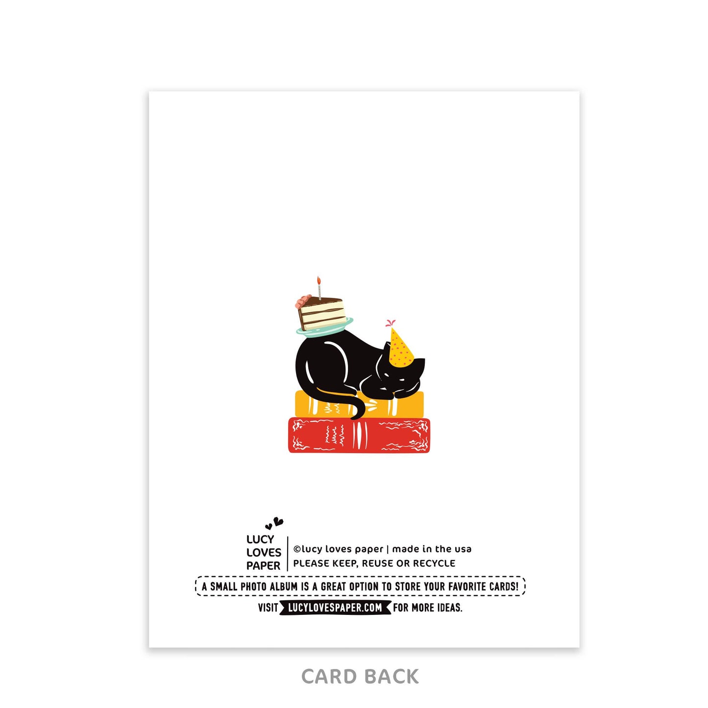 Cat & Books | Happy Birthday Card