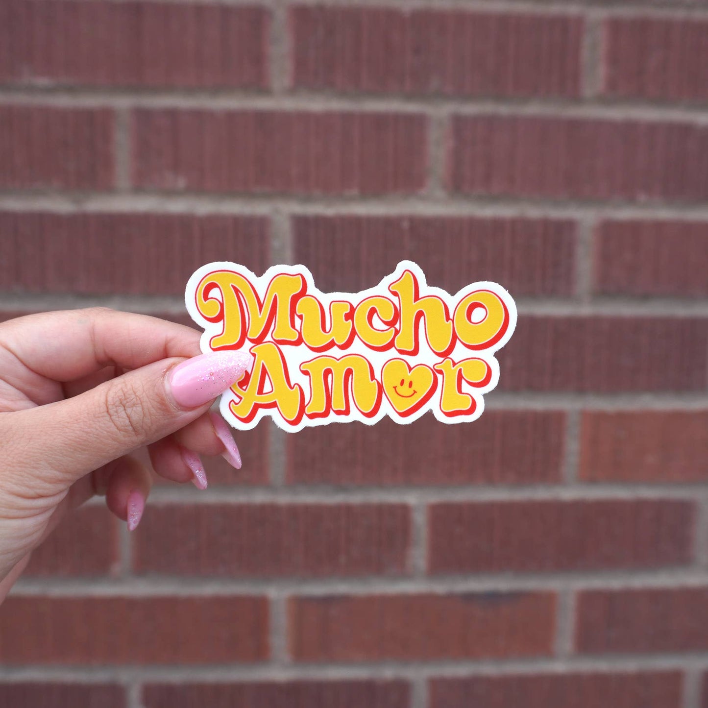 Mucho Amor Retro Vinyl Sticker