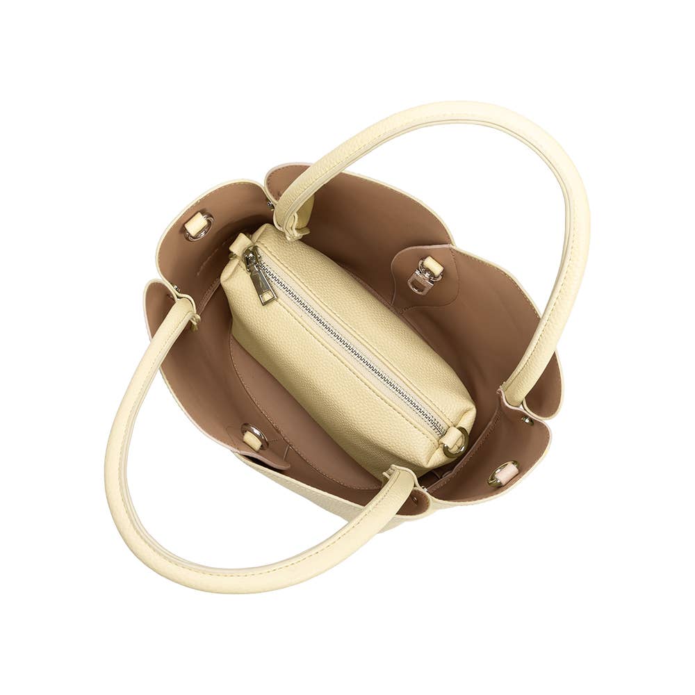 Tulip Yellow Recycled Vegan Leather Top Handle Bag