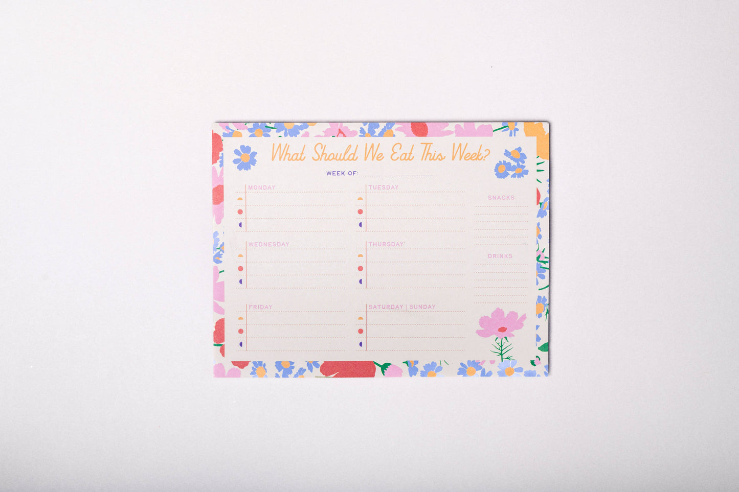 Meal Planner and Shopping List Set, Floral