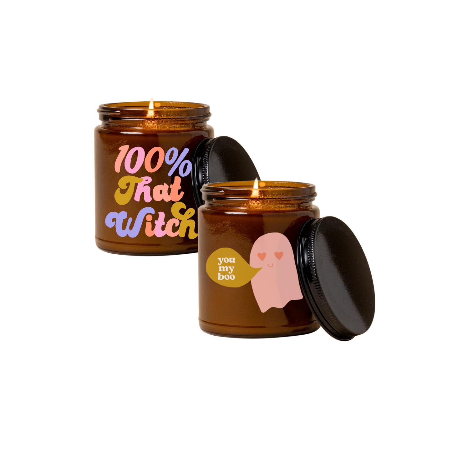 Halloween Candle Jar w/lid