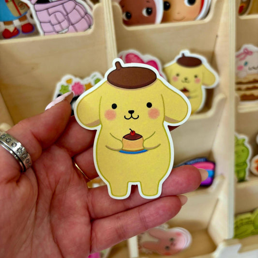 Pom Pom Dog Cute Waterproof Sticker