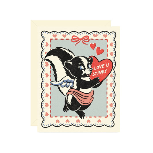 Love U Stinky Skunk Valentine Greeting Card