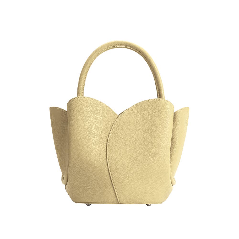 Tulip Yellow Recycled Vegan Leather Top Handle Bag