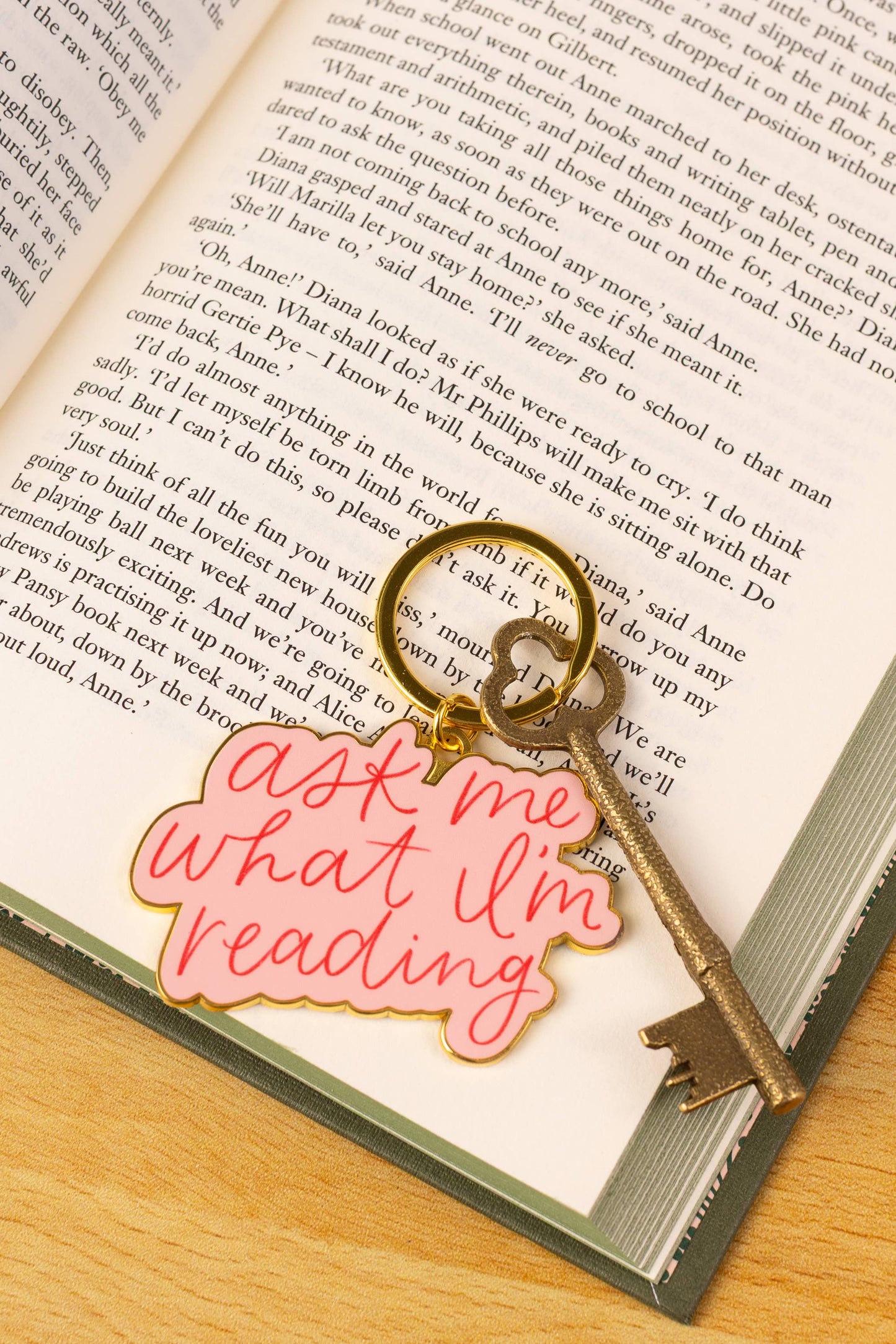 Ask Me What I'm Reading Metal Keychain 2x2.5 in. | Bookish