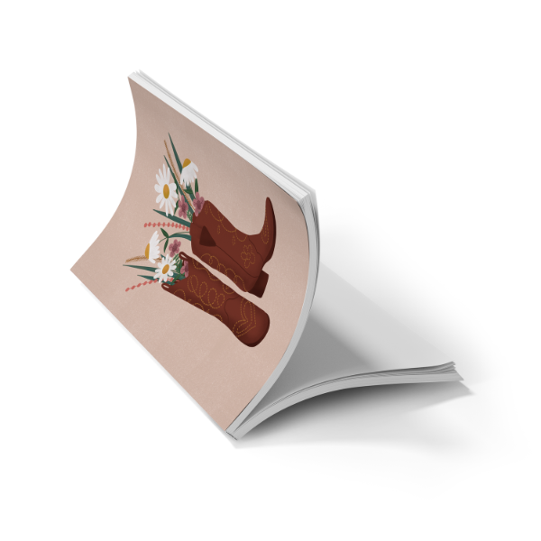 Boots & Flowers Soft Touch Classic Layflat Notebook Journal