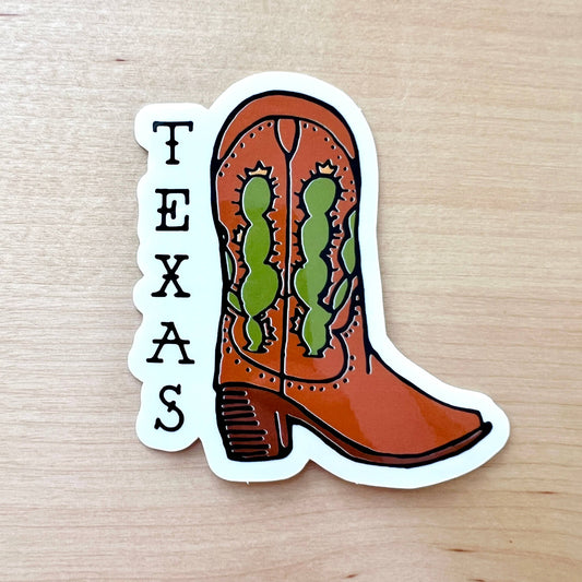Texas Cowboy Boot Sticker