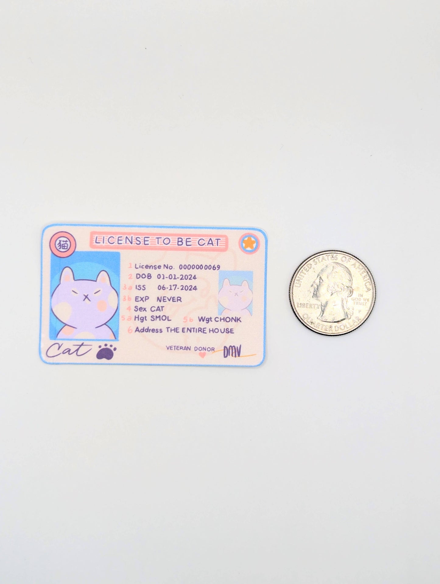 “License To Be Cat” Vinyl Waterproof Sticker