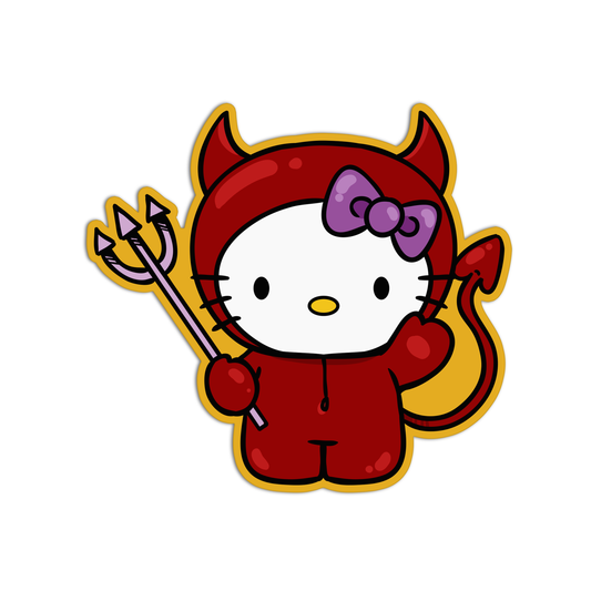 Hello Kitty Devil Halloween Sanrio Textured Stickers